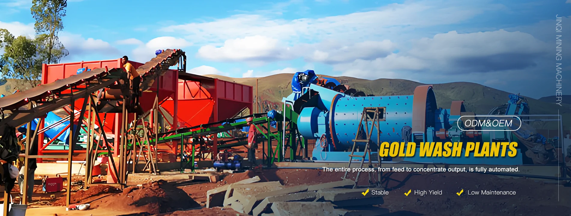 Nagy teljesítményű aranymosó üzem